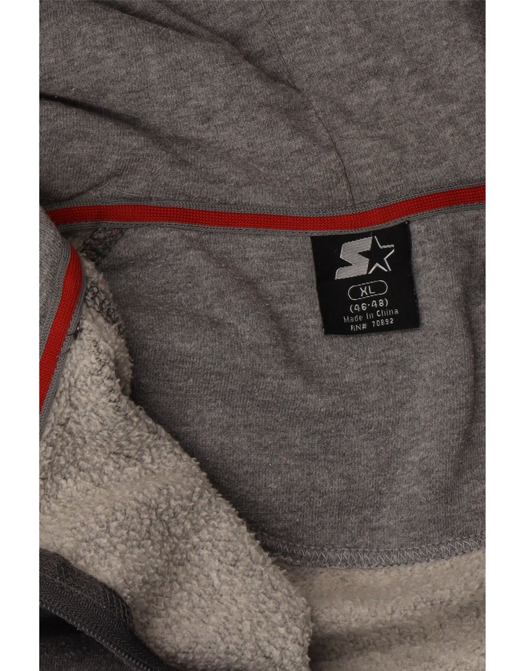 STARTER Mens Zip Hoodie Sweater XL Grey Cotton Vintage Starter and Second-Hand Starter from Messina Hembry 