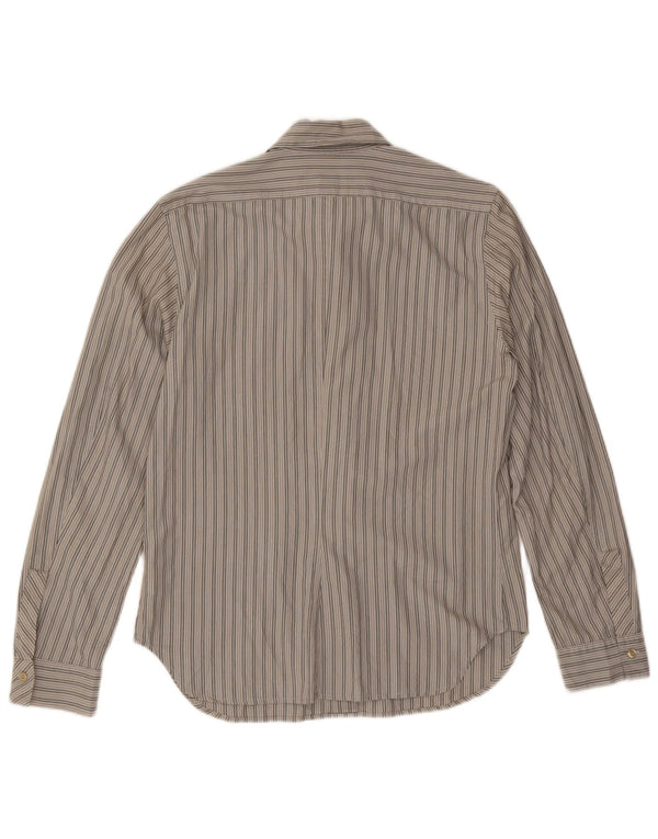 Diesel Mens Shirt Large Blue Striped Cotton