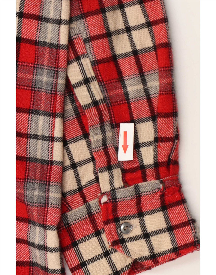 Vintage muška flanelska košulja XL, crvena karirana vuna