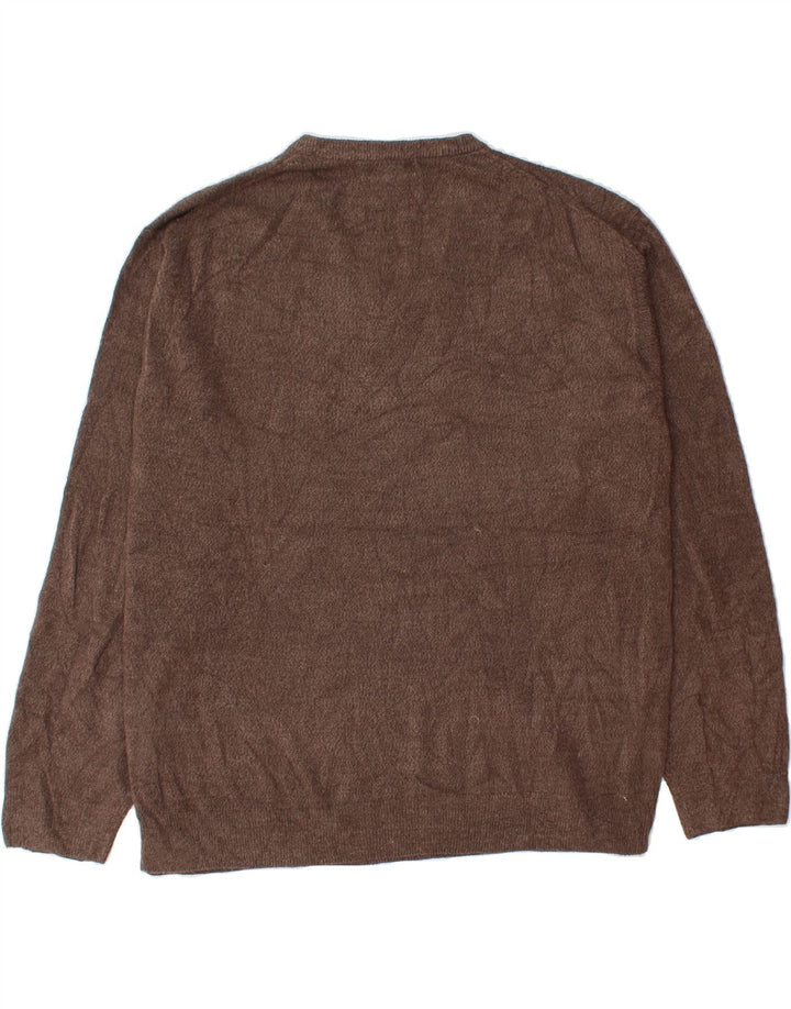 DOCKERS Mens V-Neck Jumper Sweater 2XL Brown Acrylic Vintage Dockers and Second-Hand Dockers from Messina Hembry 