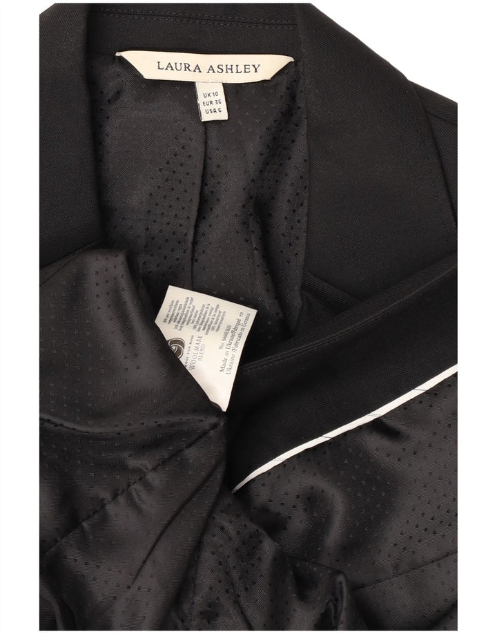 Laura Ashley Ženska jakna sa 1 gumbom UK 10 Mala crna vunena