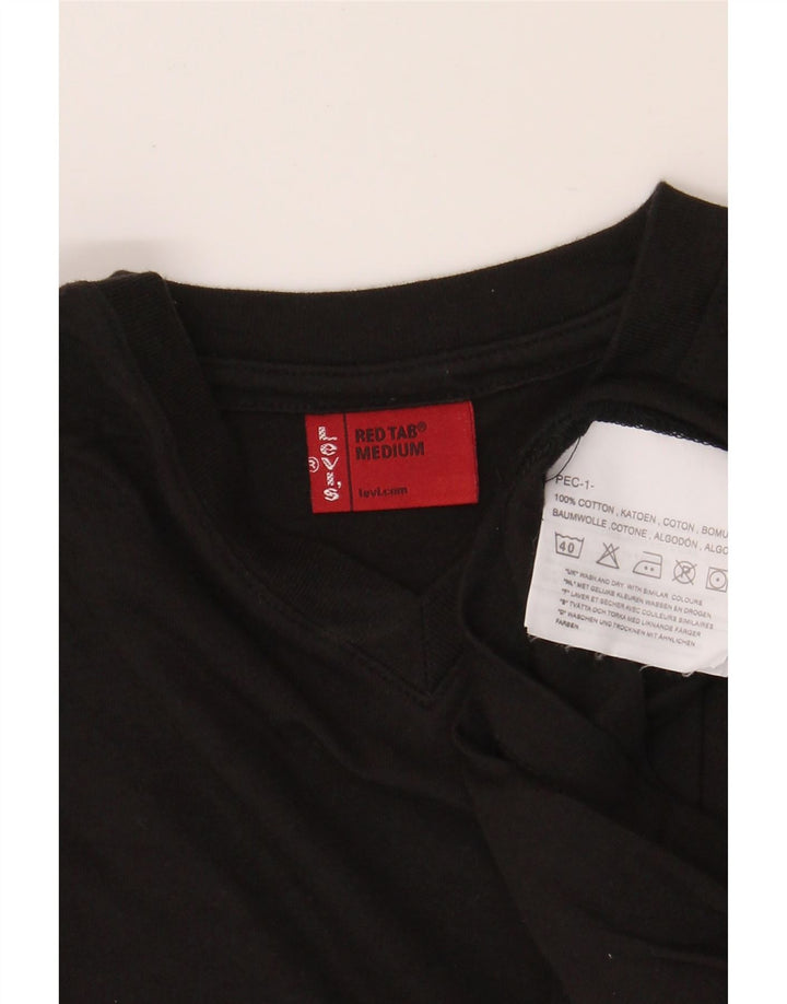 LEVI'S Womens T-Shirt Top UK 12 Medium Black Cotton Vintage Levi's and Second-Hand Levi's from Messina Hembry 