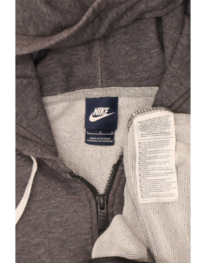 Nike muški pulover s kapuljačom na patentni zatvarač veliki sivi pamuk