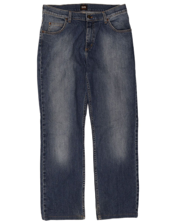 Lee Mens Brooklyn Straight Jeans W33 L29 Plavi pamuk
