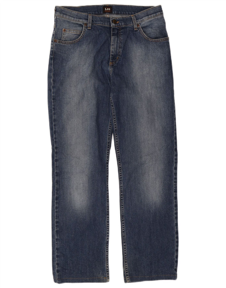 Lee Mens Brooklyn Straight Jeans W33 L29 Plavi pamuk