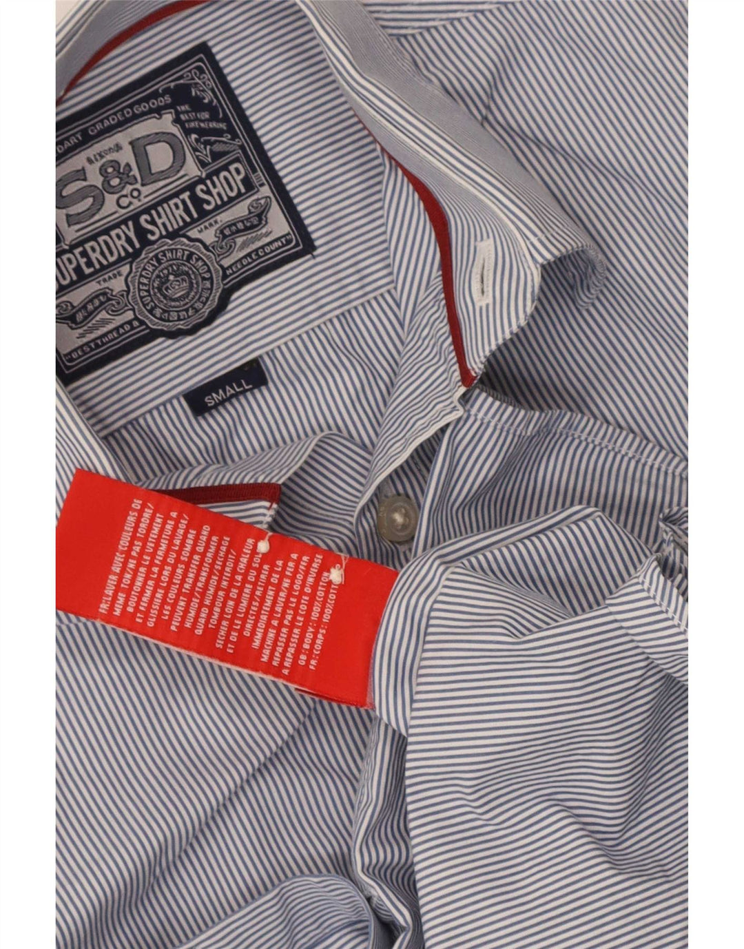 Superdry muška košulja, pamuk s malim plavim prugama