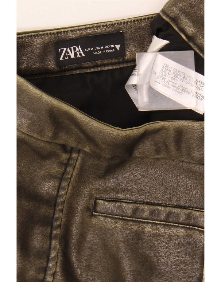 Zara ženska mini kožna suknja niskog struka srednje veličine W28 sivi poliester