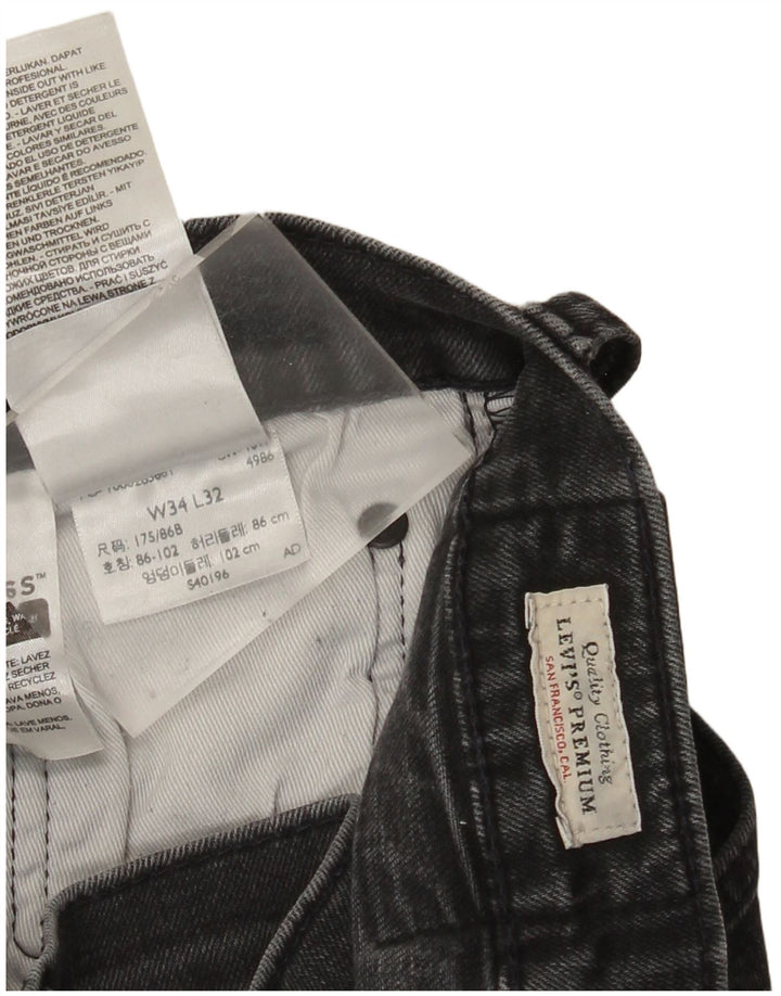 Levi's muške uske traperice W34 L32 sivi pamuk
