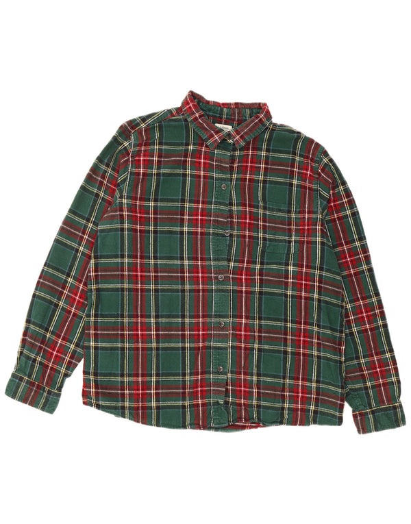L.L.Bean ženska košulja od flanela opuštenog kroja UK 18 XL zeleni karirani pamuk