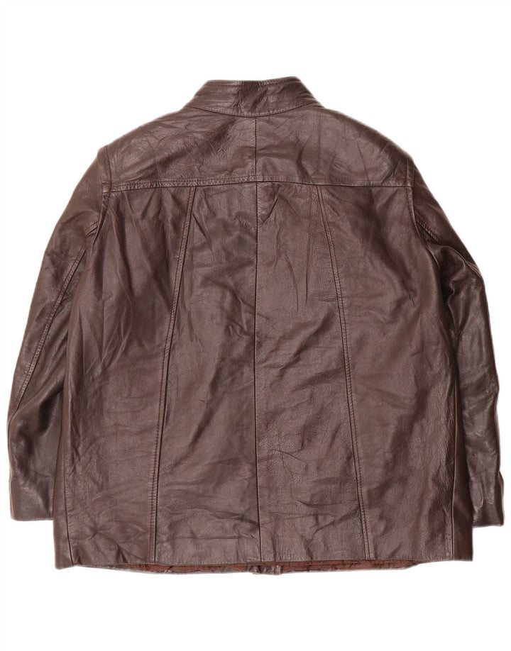 Vintage ženska kožna jakna UK 18 XL smeđa koža