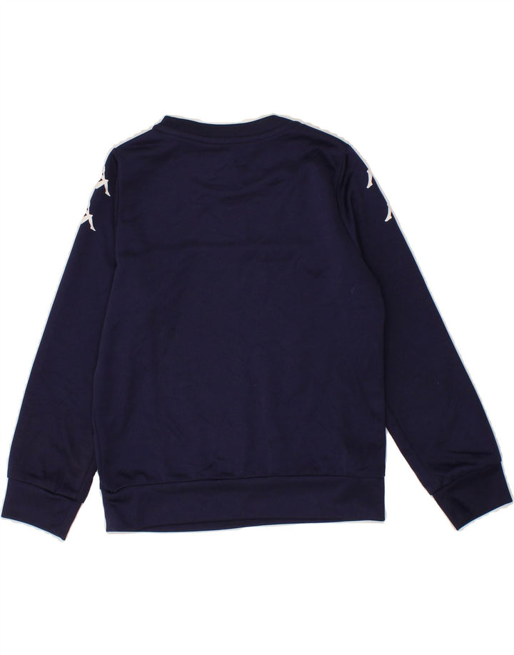 KAPPA Boys Graphic Sweatshirt Jumper 7-8 Years Navy Blue Polyester Vintage Kappa and Second-Hand Kappa from Messina Hembry 