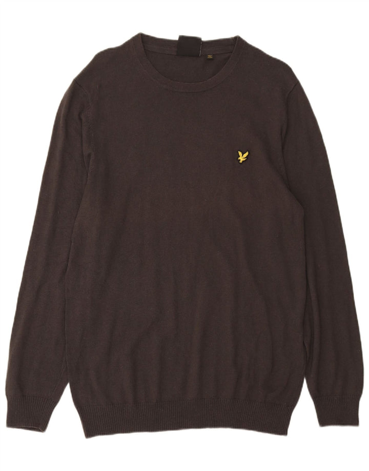 LYLE & SCOTT Mens Crew Neck Jumper Sweater XL Grey Cotton