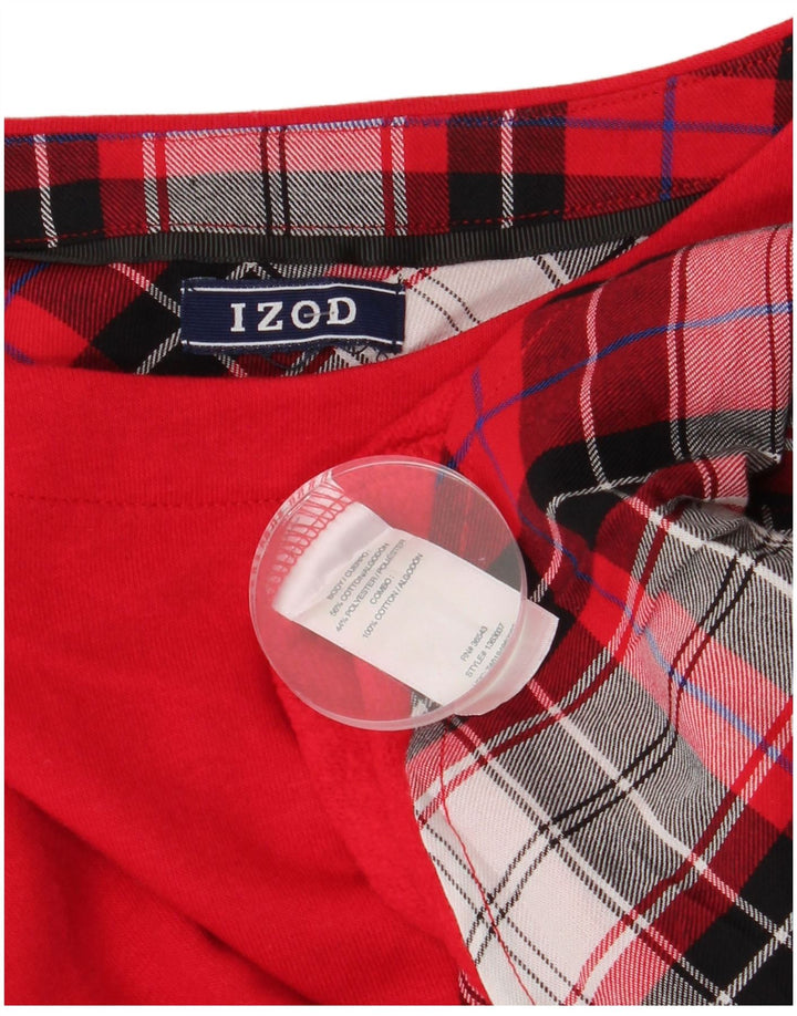 Izod ženska majica dugih rukava UK 14 Veliki crveni karirani pamuk