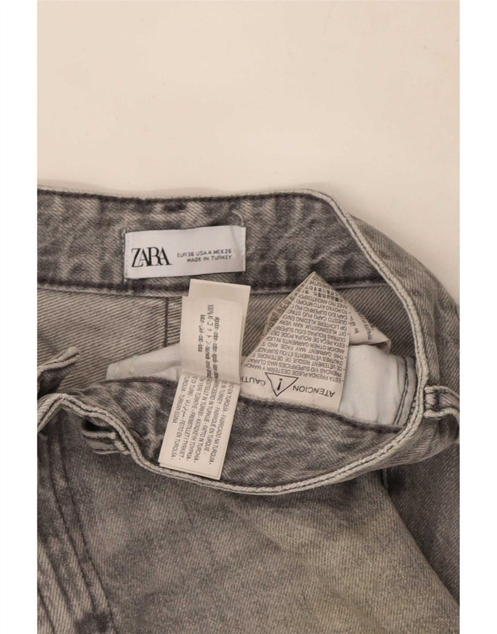 Ženske traperice Zara Bootcut EU 36 XS W26 L33 sivi pamuk