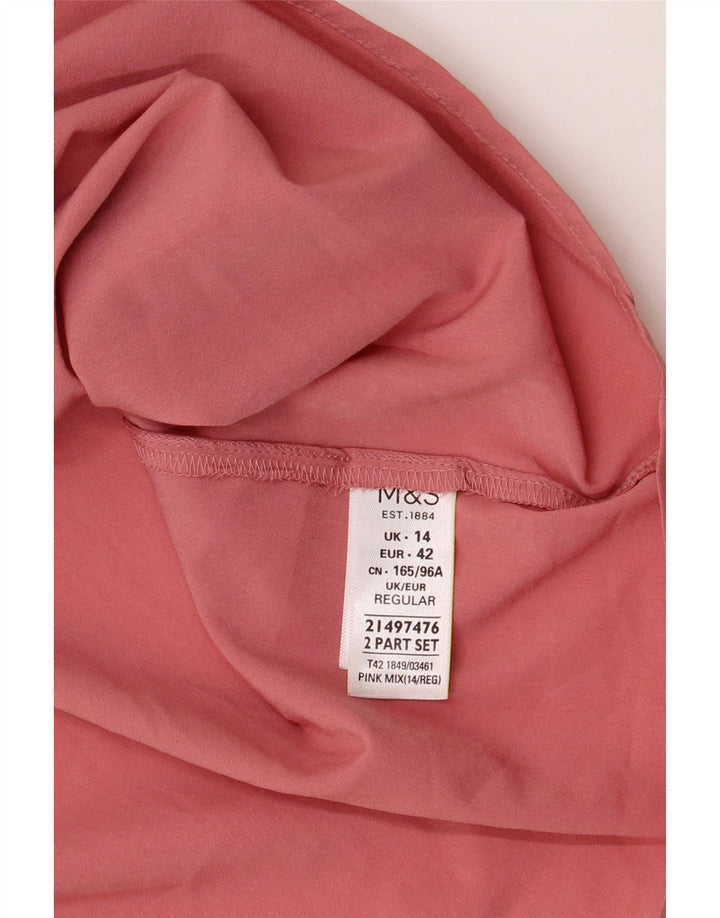 Marks & Spencer ženska slip haljina UK 14 srednje ružičasti poliester