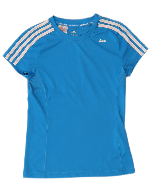 Adidas Boys Climacool T-Shirt Top 11-12 Years Blue Poliester