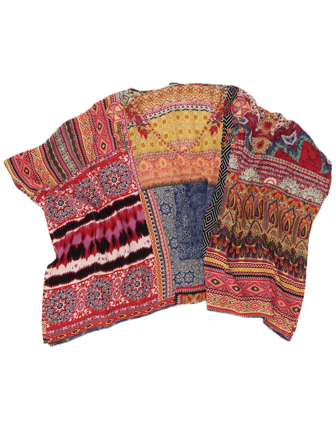 DESIGUAL gornji dio ženske prevelike bluze UK 14 srednje raznobojni paisley