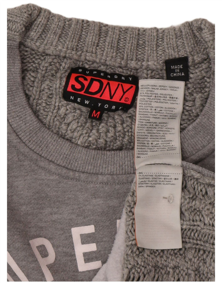SUPERDRY Ženska prekomjerna trenirka s motivima UK 14 srednje siva