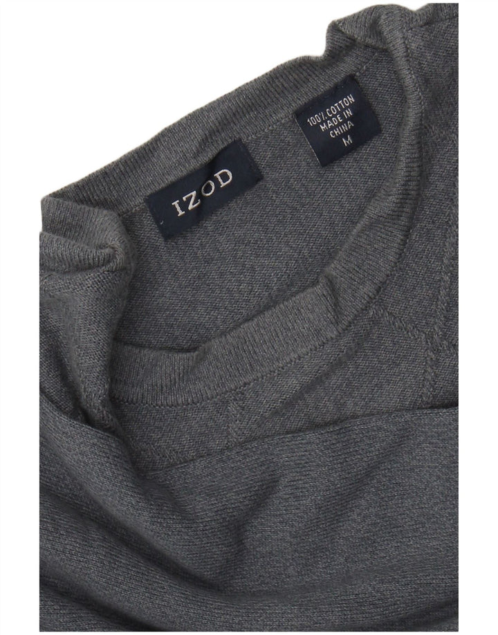 IZOD Muški džemper s okruglim izrezom Srednje sivi Argyle/Diamond Pamuk
