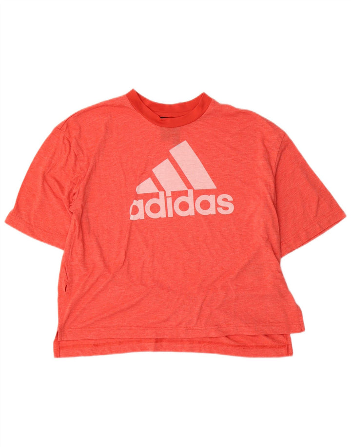 Adidas ženska majica kratkih rukava s grafičkim motivima UK 12/14 Srednje crveni poliester