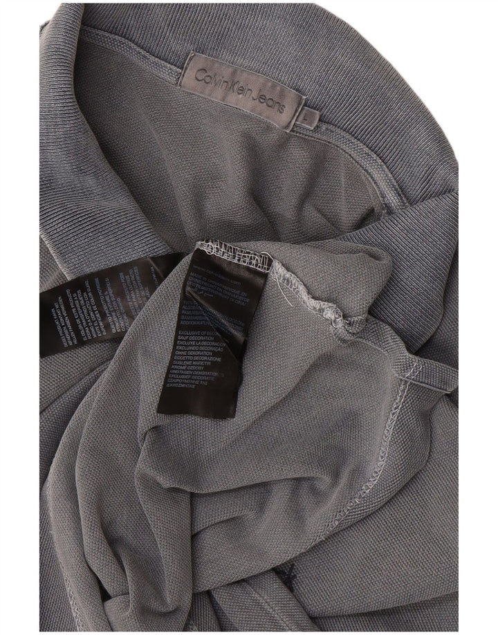 CALVIN KLEIN JEANS Muška polo majica velika siva pamuk