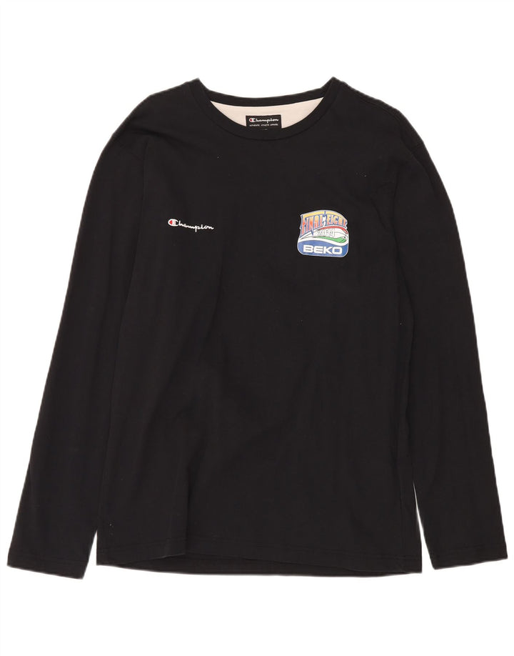 CHAMPION Muška majica dugih rukava s grafikama, veliki crni pamuk