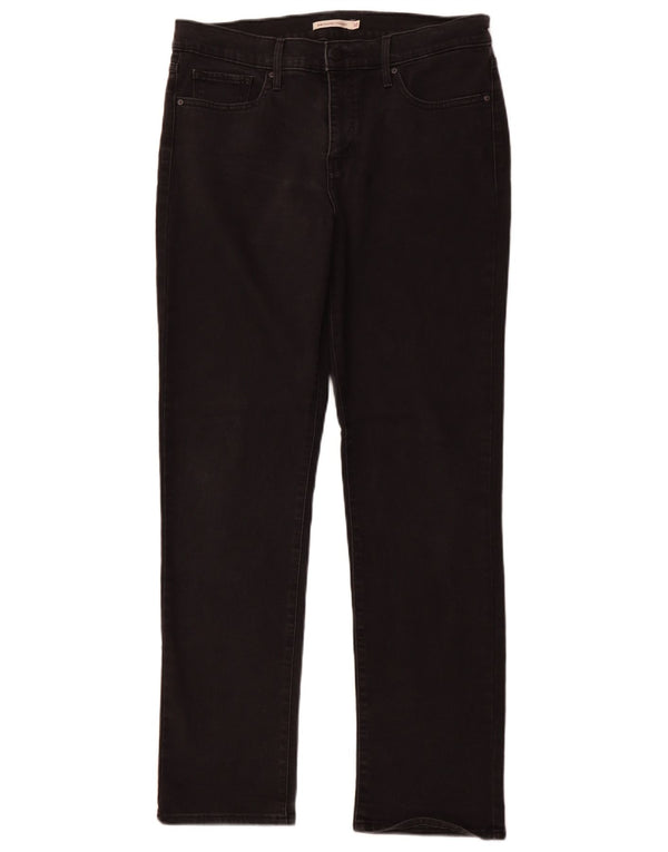 LEVI'S ženske ravne traperice 314 za oblikovanje W32 L32 crni pamuk