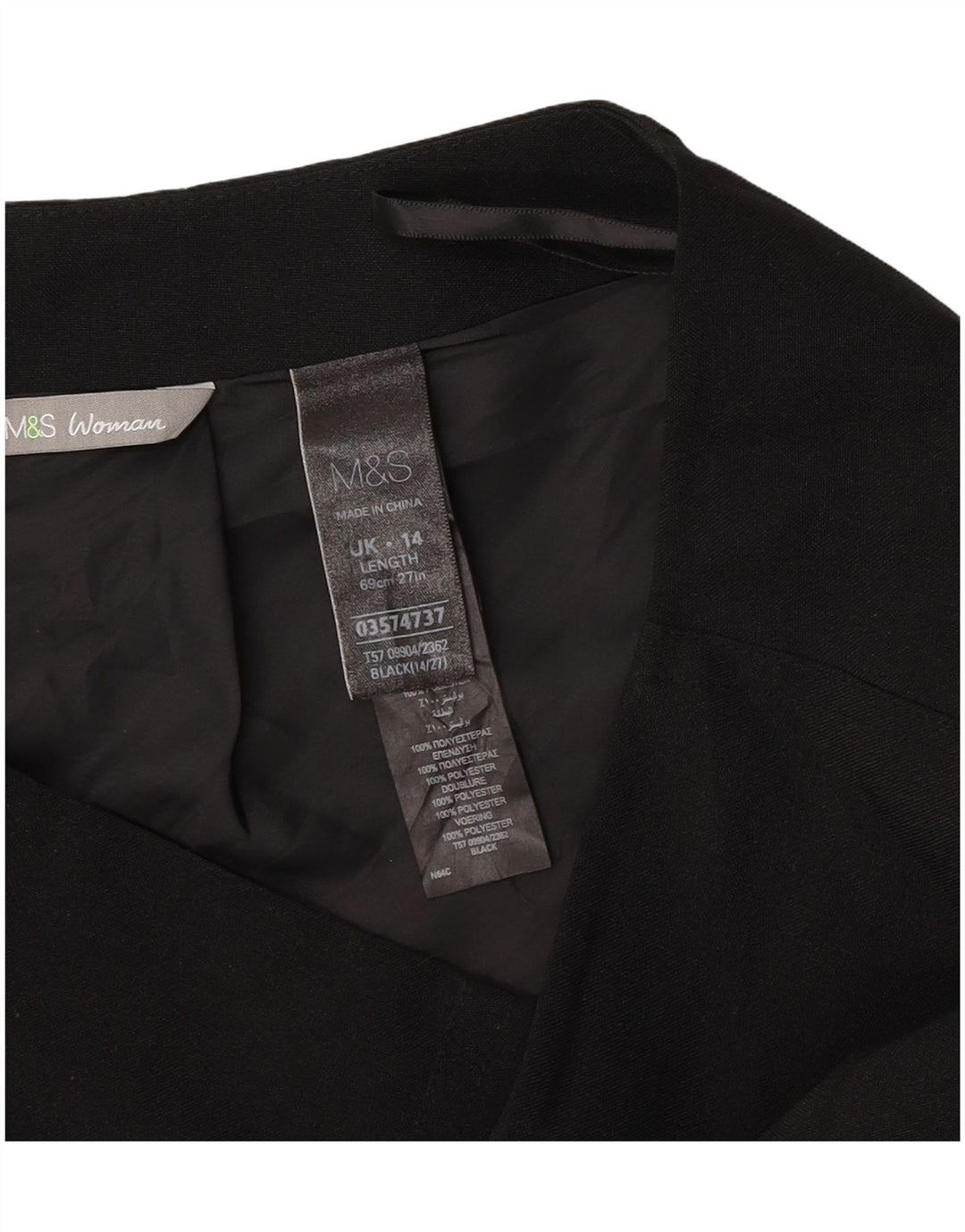 Marks & Spencer ženska pencil suknja UK 14 Large W32 crni poliester