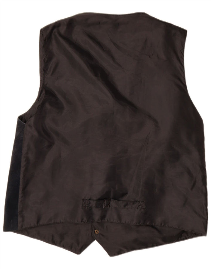 Vintage muški prsluk od brušene kože srednje tamnoplave boje