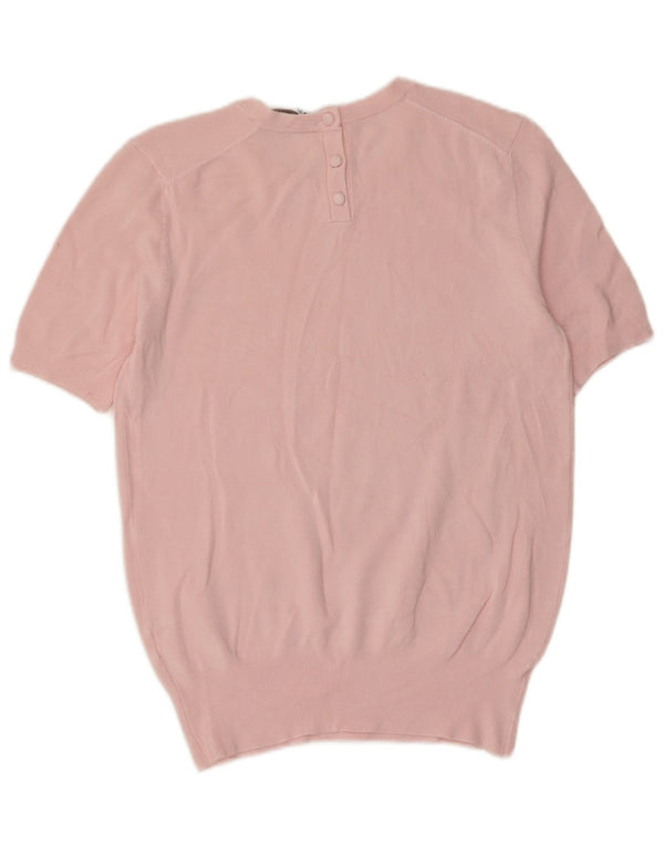 Zara ženski džemper kratkih rukava s okruglim izrezom UK 18 XL ružičasta
