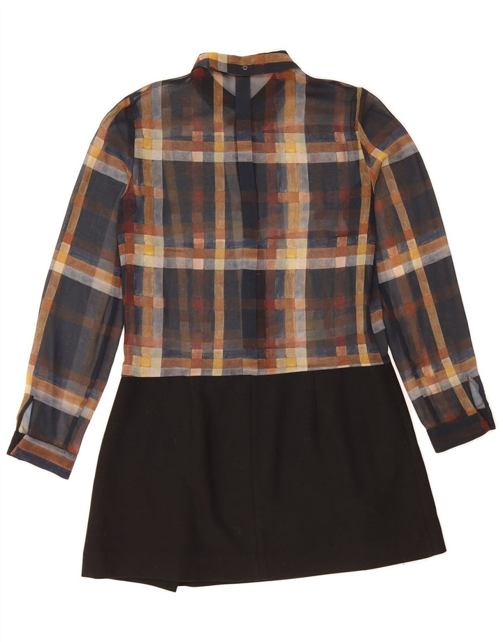 ZARA Womens Long Sleeve Basic Dress UK 12 Medium Black Check Vintage Zara and Second-Hand Zara from Messina Hembry 