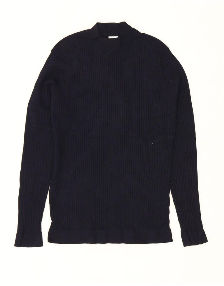 ZARA Womens Turtle Neck Jumper Sweater UK 12 Medium Navy Blue Vintage Zara and Second-Hand Zara from Messina Hembry 