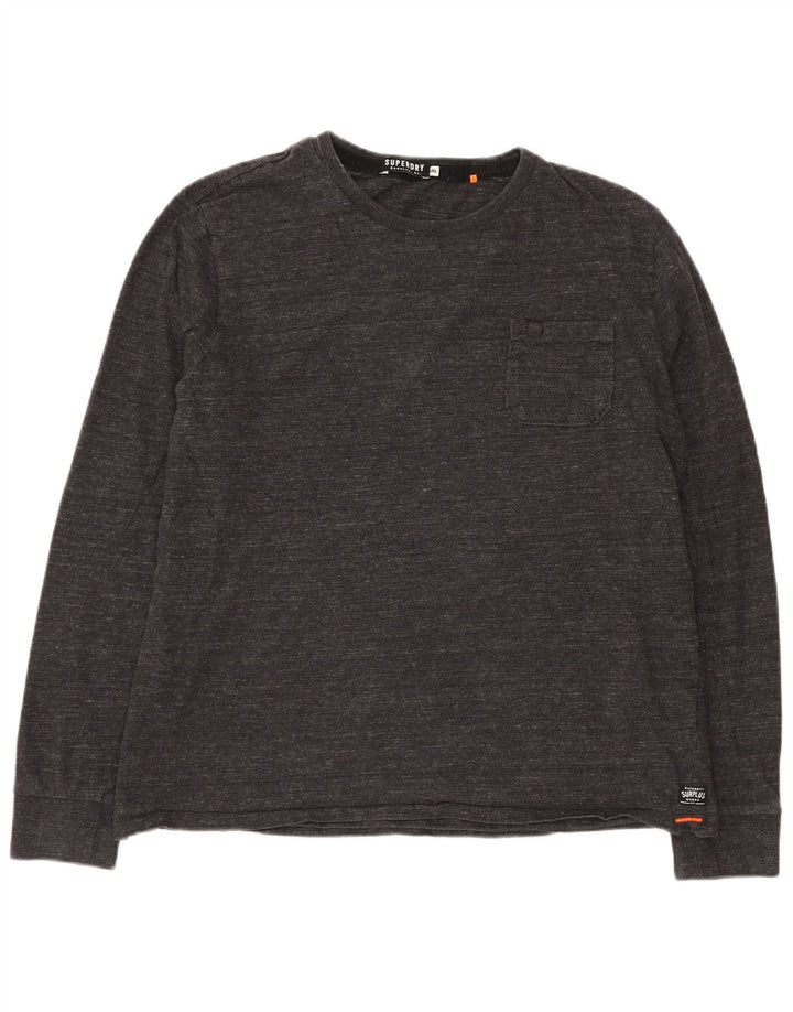 SUPERDRY muška majica dugih rukava 2XL sivi flekasti pamuk