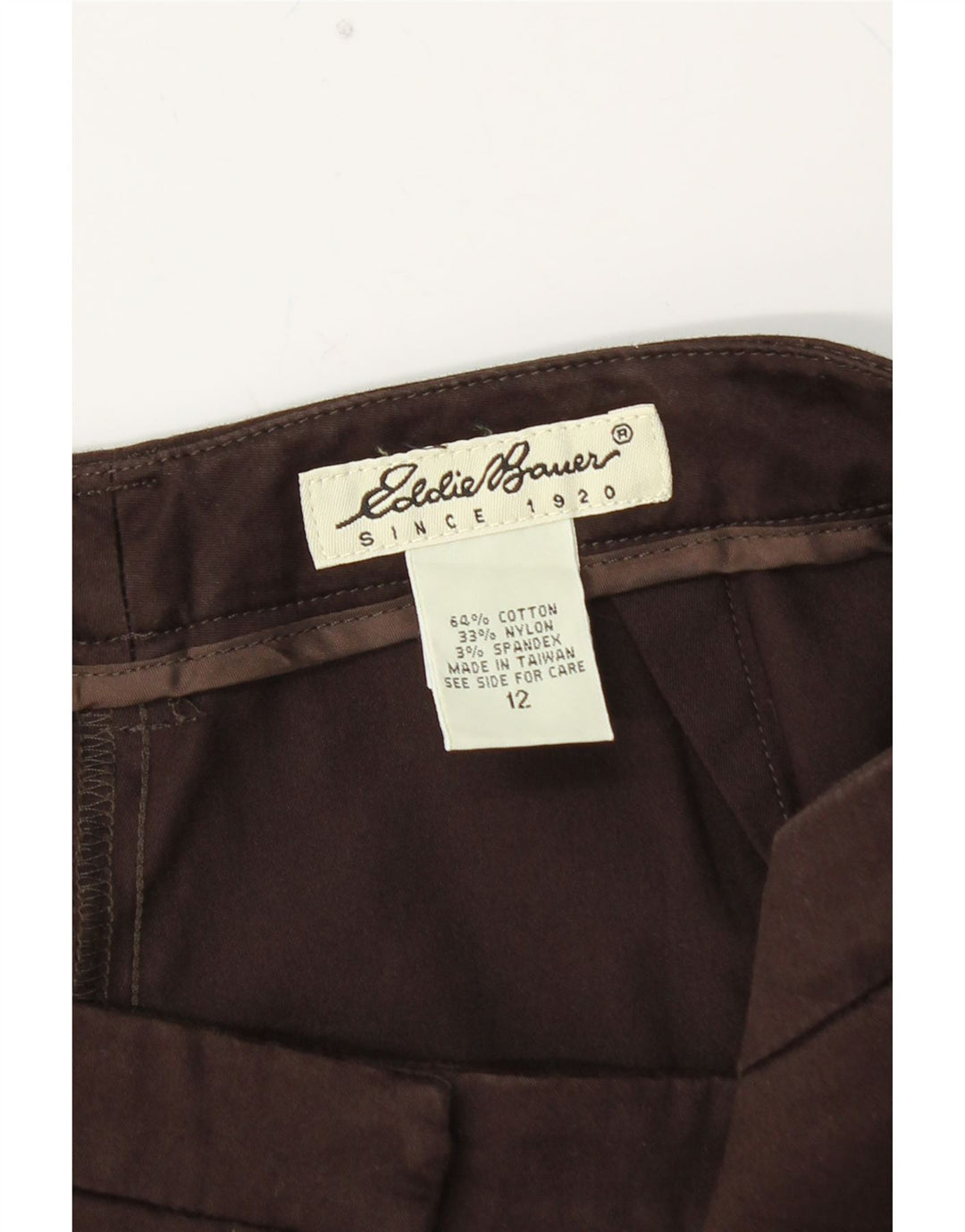 EDDIE BAUER Ženske ravne chino hlače US 12 Large W32 L30 Smeđe