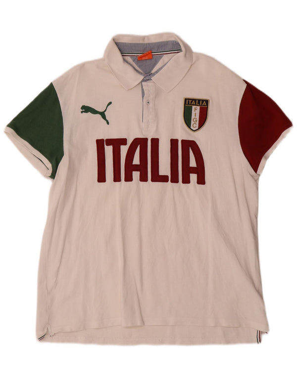 Puma Mens Italia Graphic Polo majica XL White Colourblock
