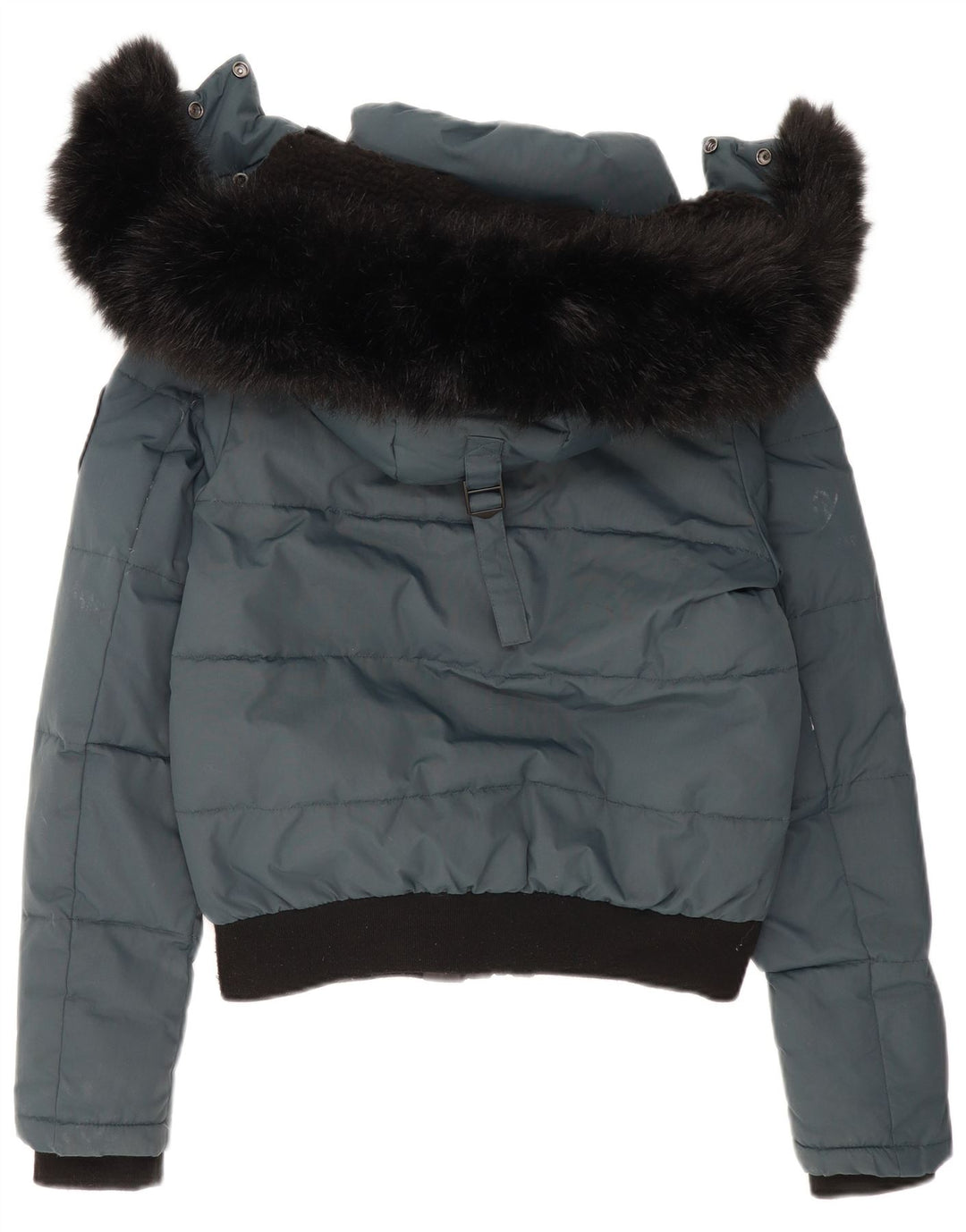 Superdry ženska podstavljena bomber jakna s kapuljačom UK 14 srednje plave boje