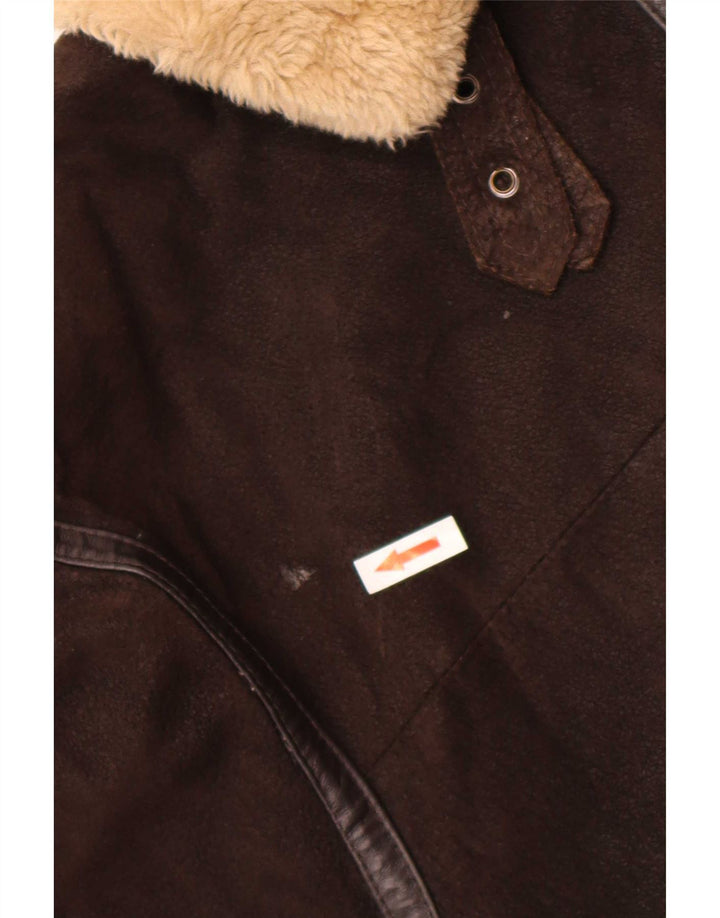 Conbipel Mens Sherpa kožna jakna UK 40 Large Brown