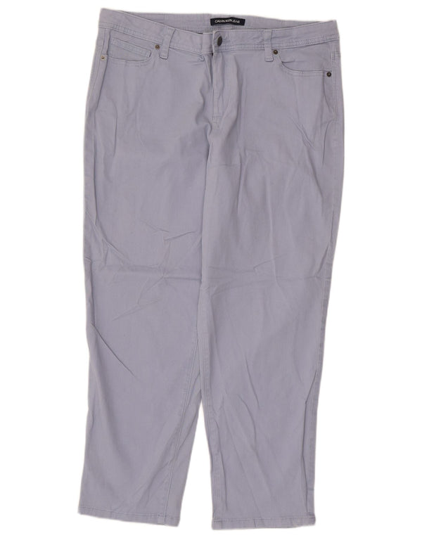 CALVIN KLEIN Ženske skraćene hlače US 14 XL W36 L25 Plavi pamuk