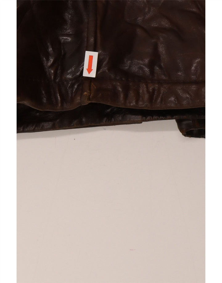 Vintage muška kožna jakna IT 54 2XL smeđa koža