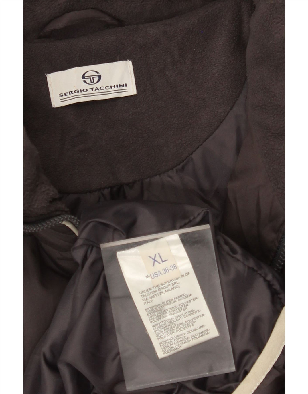 Sergio Tacchini Mens Padded Jacket UK 42 XL Grey Colourblock Polyester