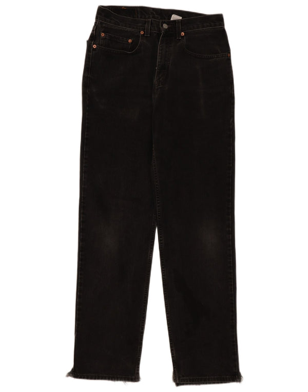 Levi's Womens 550 Relaxed Fit Straight Jeans W31 L34 Black Cotton