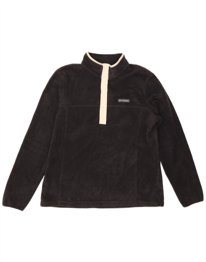 COLUMBIA Ženski džemper od flisa s dugmadima i ovratnikom UK 16 Veliki sivi poliester