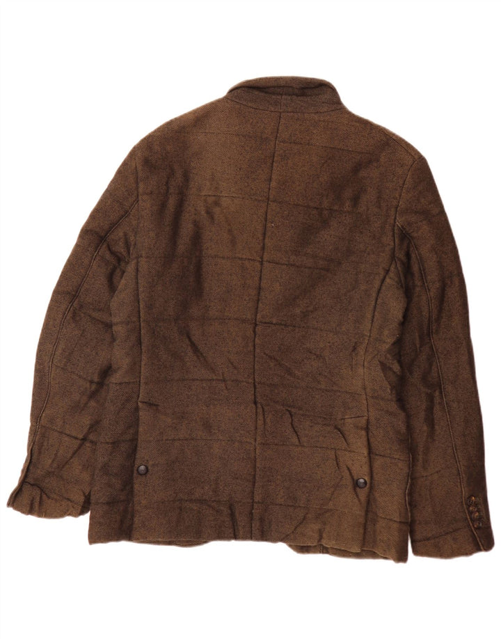 Muška podstavljena jakna Massimo Dutti EU 48, srednje smeđi flekasti pamuk