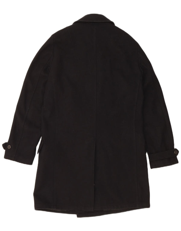 HUGO BOSS Muški kaput s dvorednim kopčanjem UK 38 srednje crna djevičanska vuna