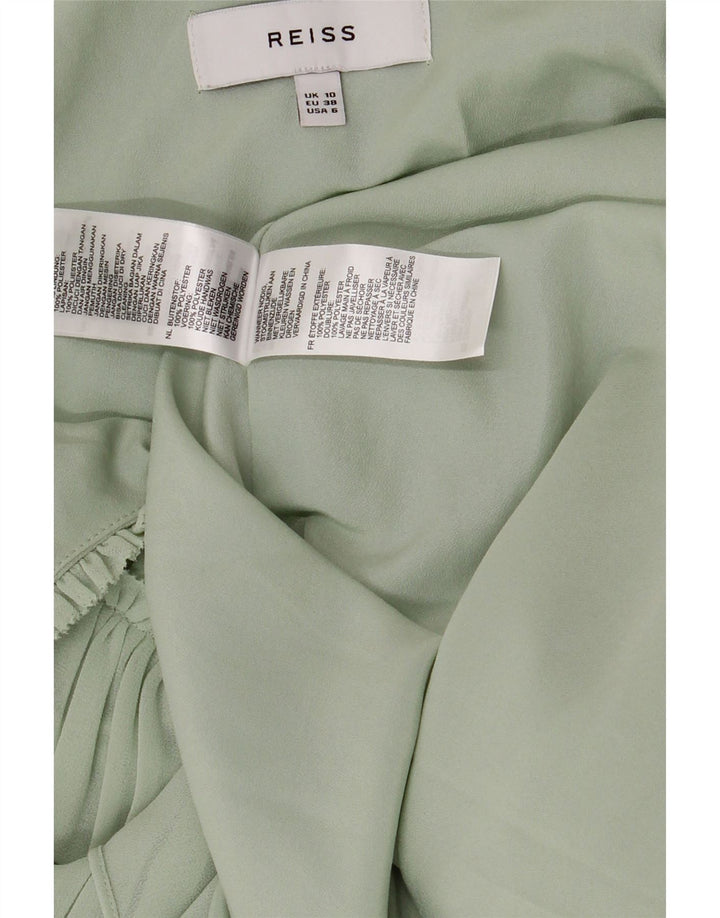 Reiss Ženska slip haljina UK 10 Mali zeleni poliester