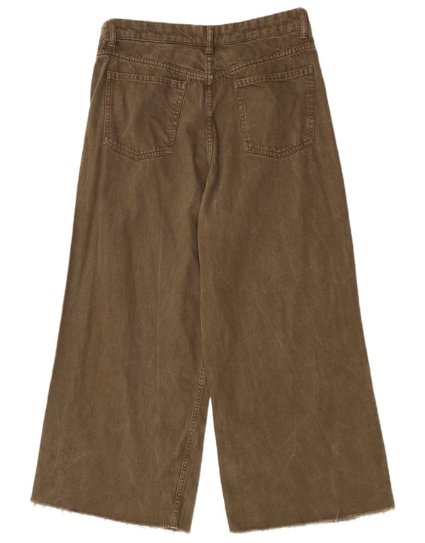 Zara ženske kratke traperice širokih nogavica EU 42 Large W32 L25 Kaki