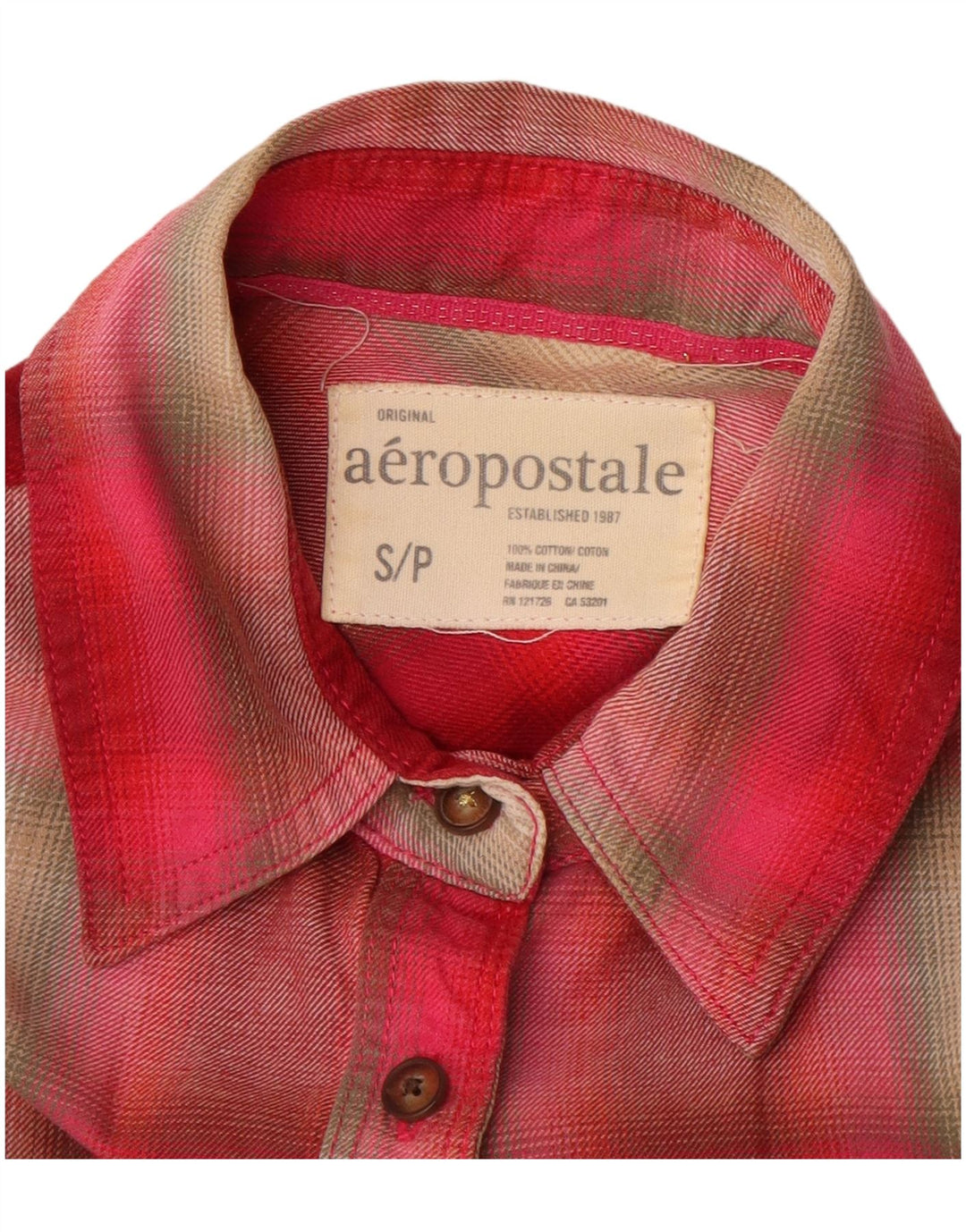 AEROPOSTALE Ženska košulja UK 10 Mali crveni karirani pamuk
