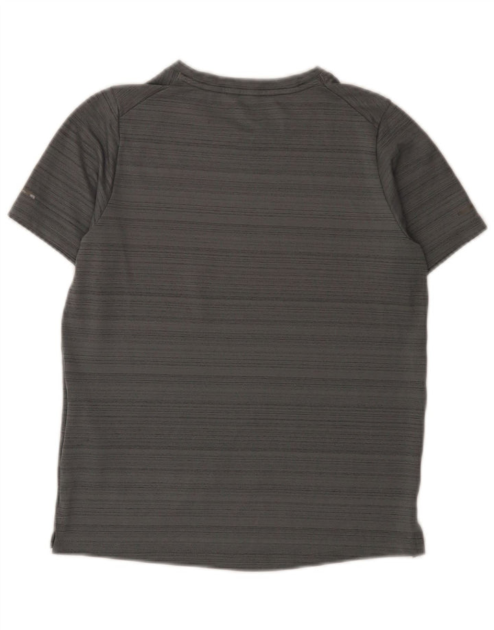 Nike Boys Dri Fit T-Shirt Top 10-11 Years Medium Grey Striped Poliester