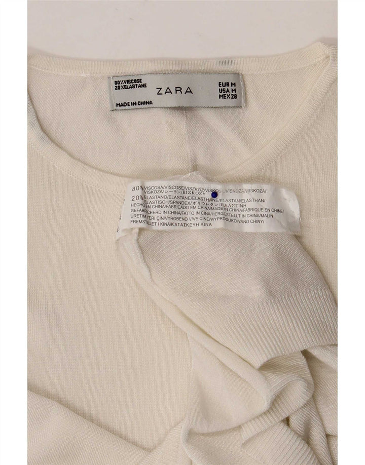 Zara ženski kratki prsluk UK 12 srednje bijele viskoze