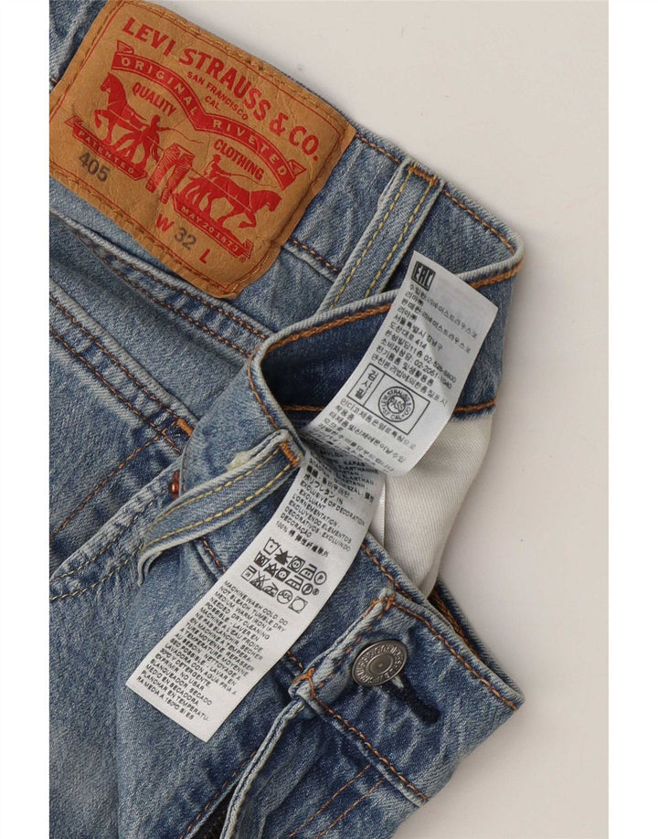 Levi's muške kratke traper hlače 405 W32 srednje plavi pamuk